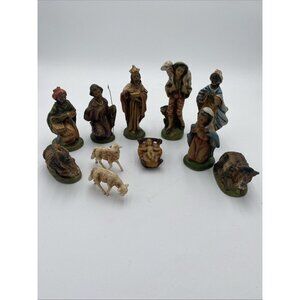 Vintage Fontanini Italy Depose Nativity Figures 11 PCS Mary Joseph Jesus